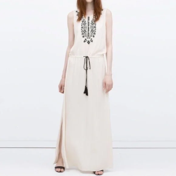 Zara Boho Embroidered Maxi Dress - Picture 3 of 5